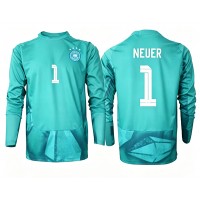 Stroje piłkarskie Niemcy Manuel Neuer #1 Bramkarskie Koszulka Podstawowej MŚ 2026 Długi Rękaw